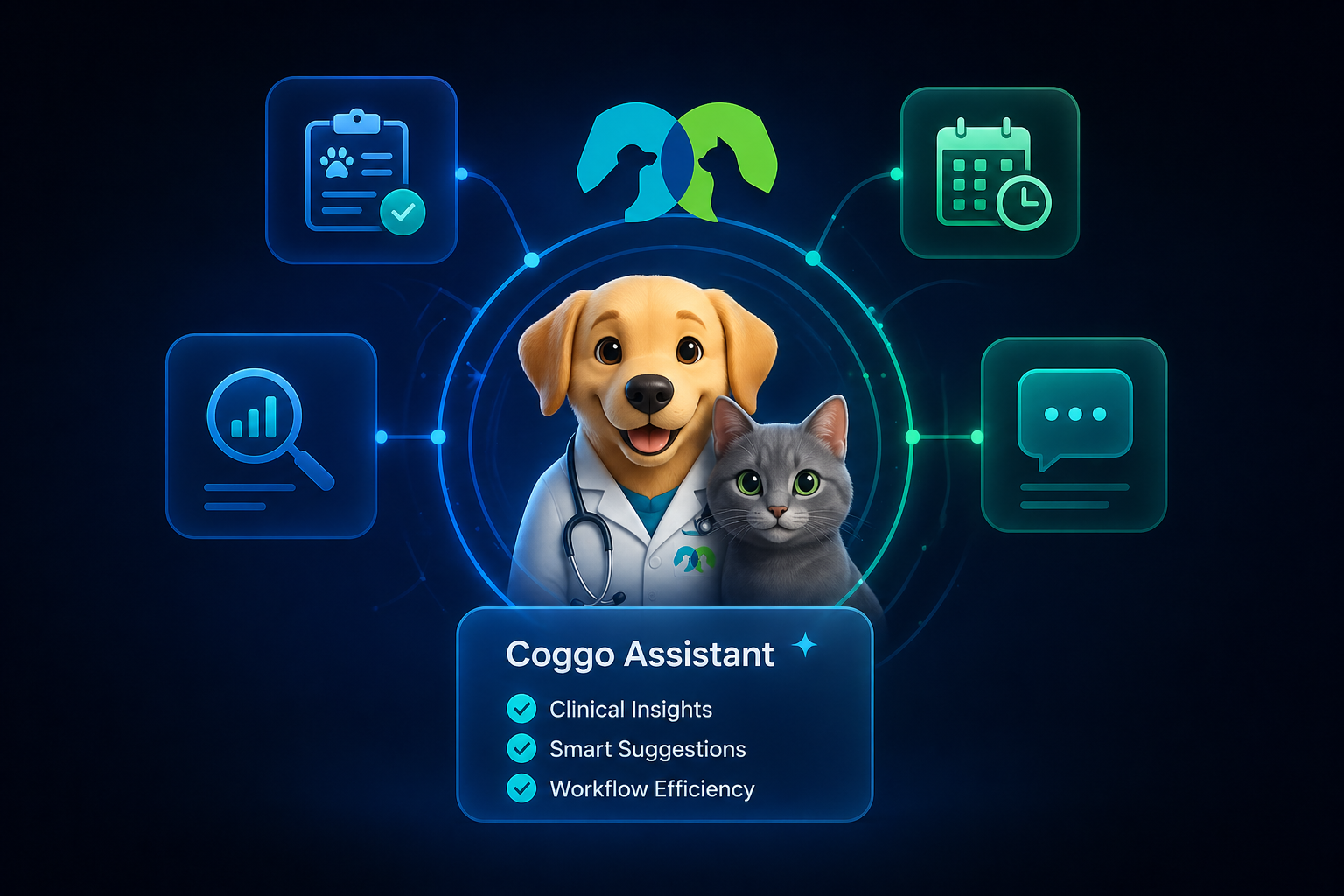 Woovet Coggo Assistant: Supporting Veterinary Decisions and Workflow Efficiency