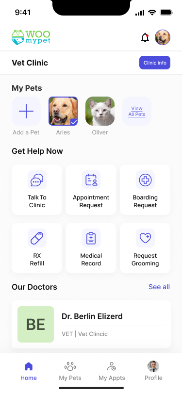 Woomypet – Patient Portal App
