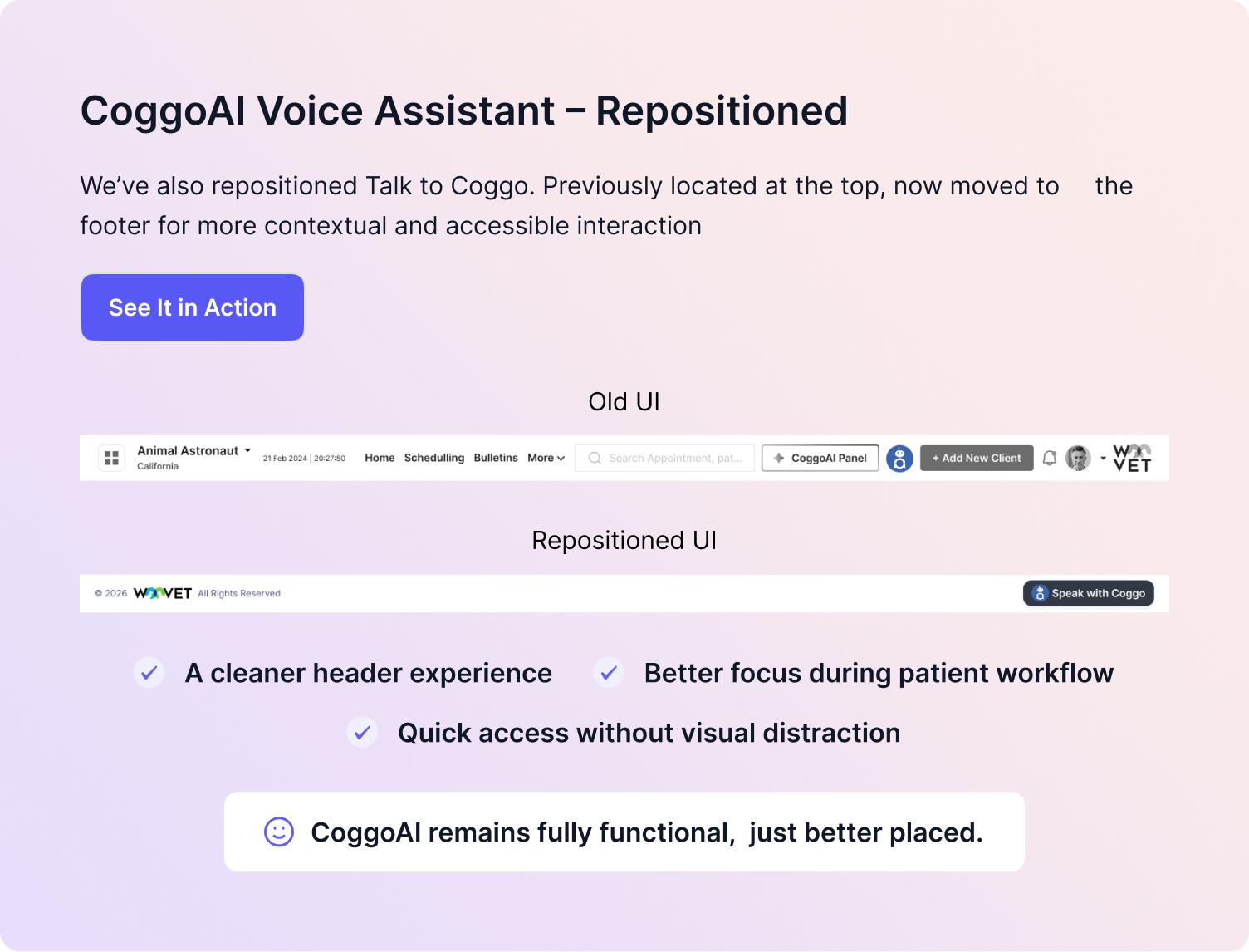 Inside Woovet: Revamped Client Patient Menu